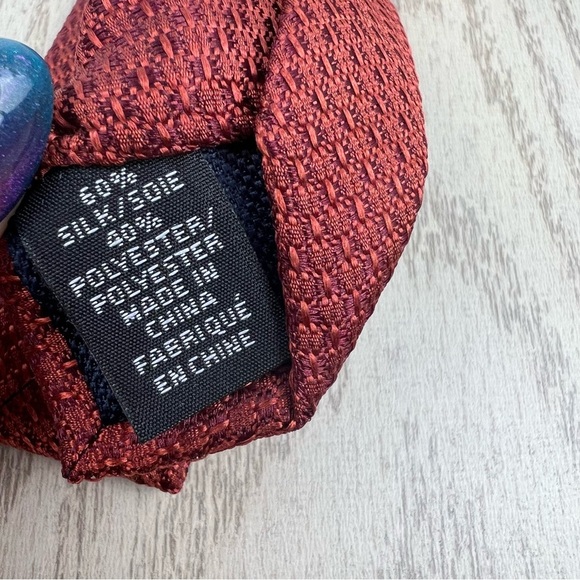 621 - Michael Kors Elsen Solid Tie Burgundy 601 2MKC23-5042 Silk Blend $69.50 - Picture 3 of 5